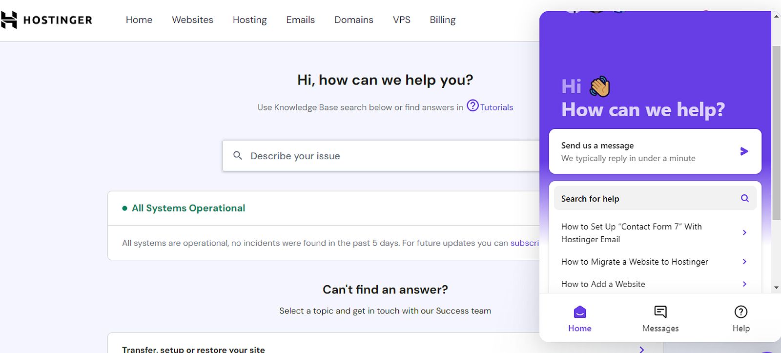 Hostinger Customer Support