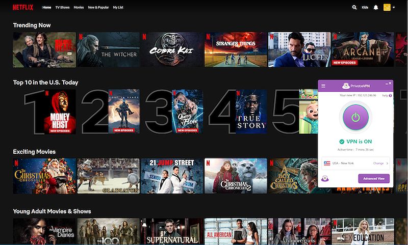 Netflix with PrivateVPN